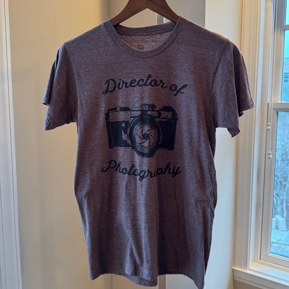 Men’s Brown “Director of Photography” Graphic T-Shirt, Size Small